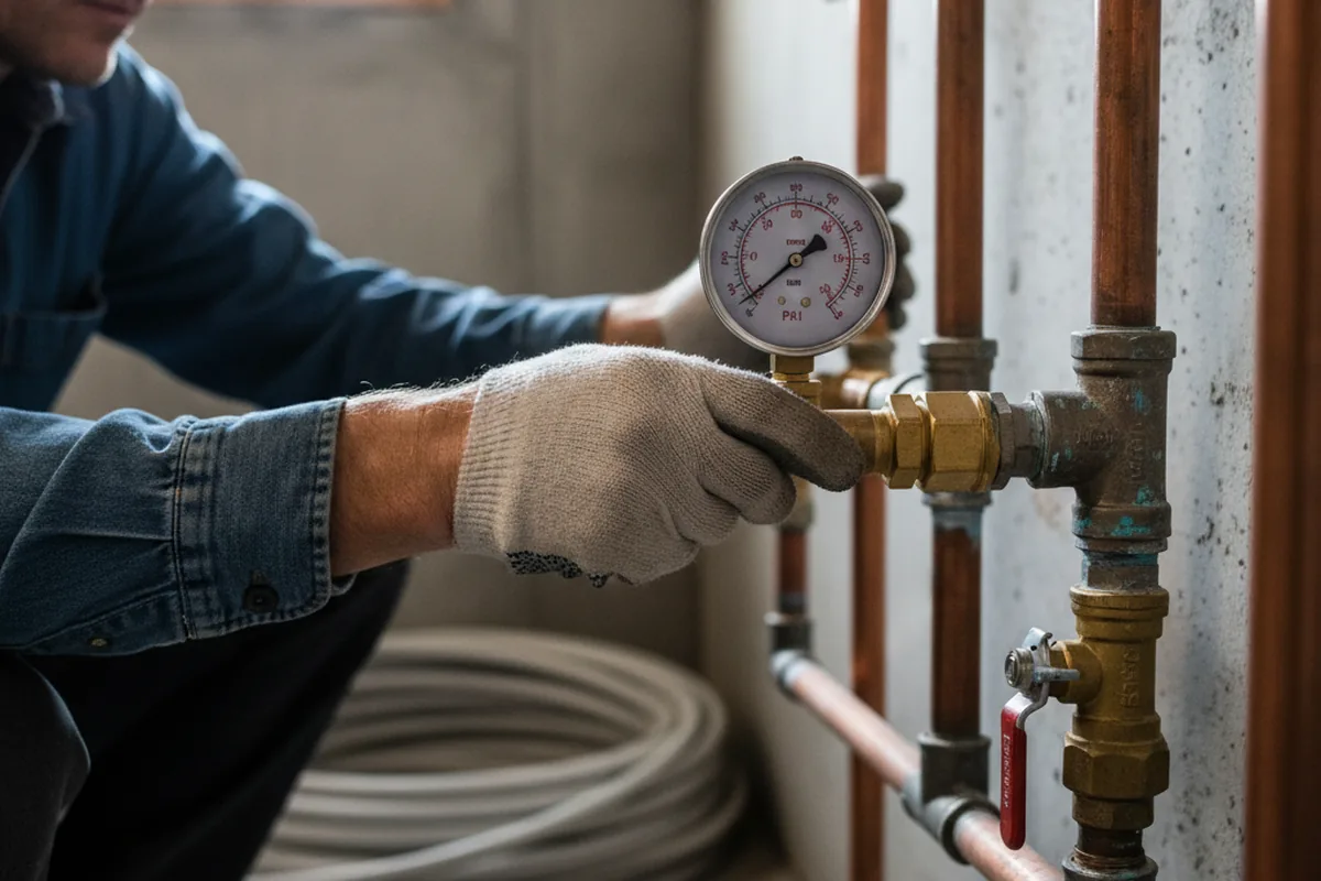 Pressure testing a repaired line during Water Line Repair in Walnut Creek